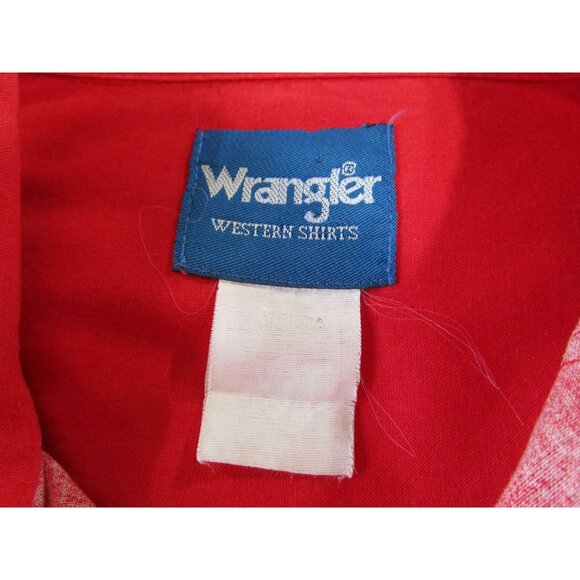 Wrangler Mens Western Red Pearl Snap Retro Southwest Cowboy Rodeo Shirt GUC XL - Picture 3 of 16